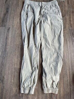 Zara Light Khaki Drawstring Jogger Pants - Neutral Beige